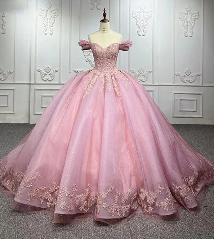 High Quality Pink Ball Gown Quinceanera Dress Prom Party Gown PL5623