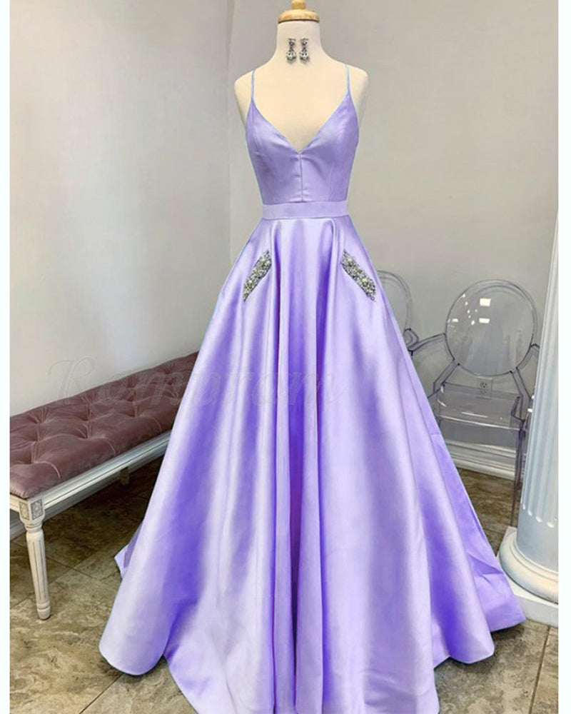 slim fit dress slacks V Neck Short Purple Prom Dresses with Pocket, Lilac Homecoming Dresses —  Bridelily