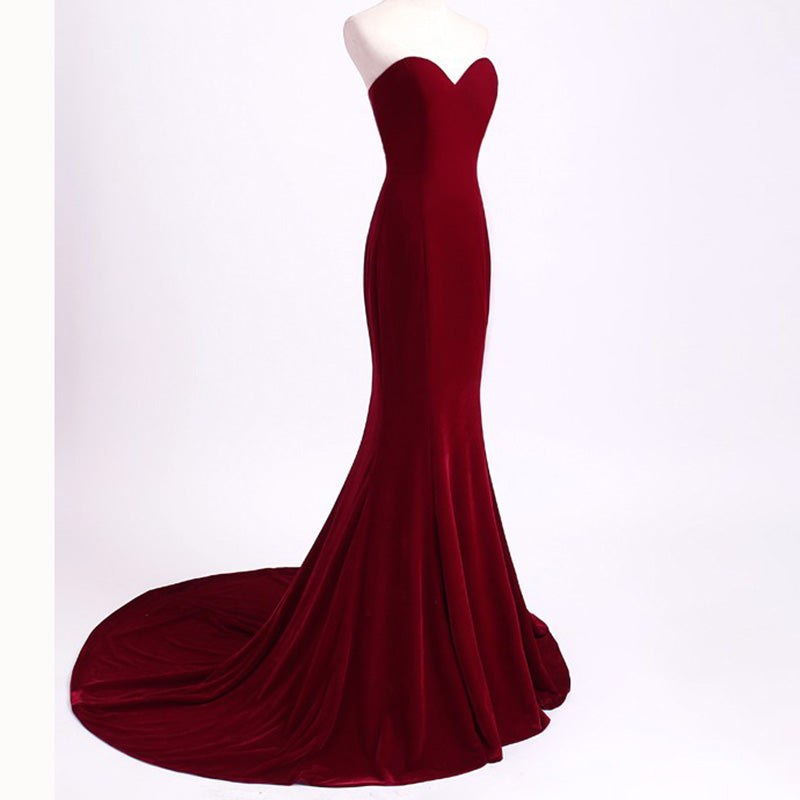 LP3358 Sweetheart mermaid Long Evening Dress Velvet women winter forma Siaoryne LP3358 Sweetheart mermaid Long Evening Dress Velvet women winter forma Siaoryne