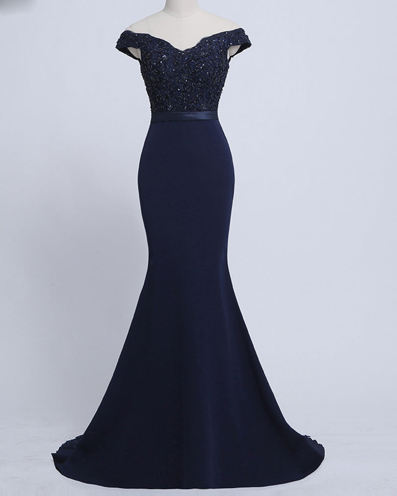 Navy/Pink Women Lace Mermaid Bridesmaid Dresses Long 2019 – Siaoryne