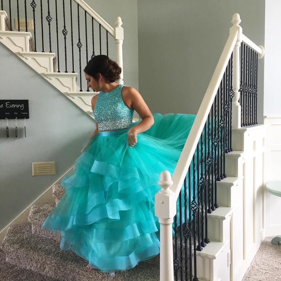 Siaoryne LP0907 Two Pieces Beading Layered ball gowns prom dress sexy