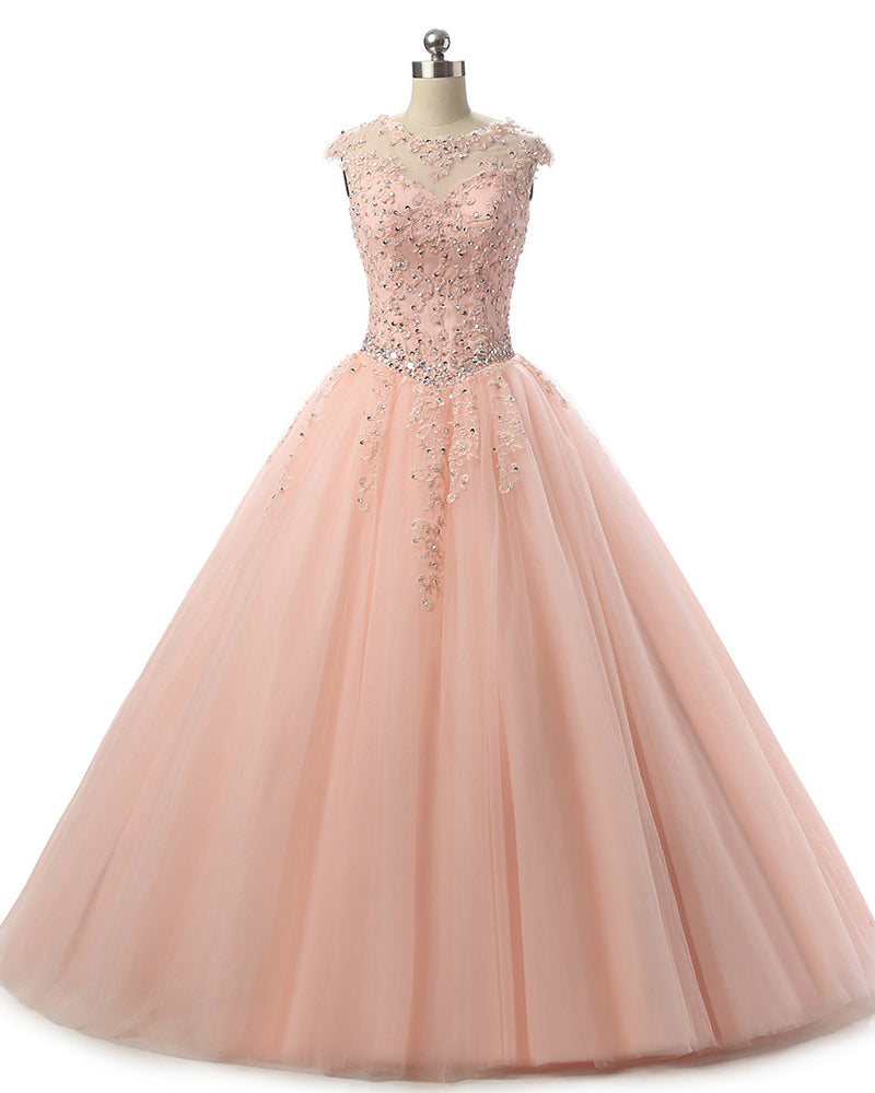 Siaoryne PL6500 Best Rose Gold Prom Dress Lace Ball Gown Quinceaneras for Girls Sweet Sixteen Dresses