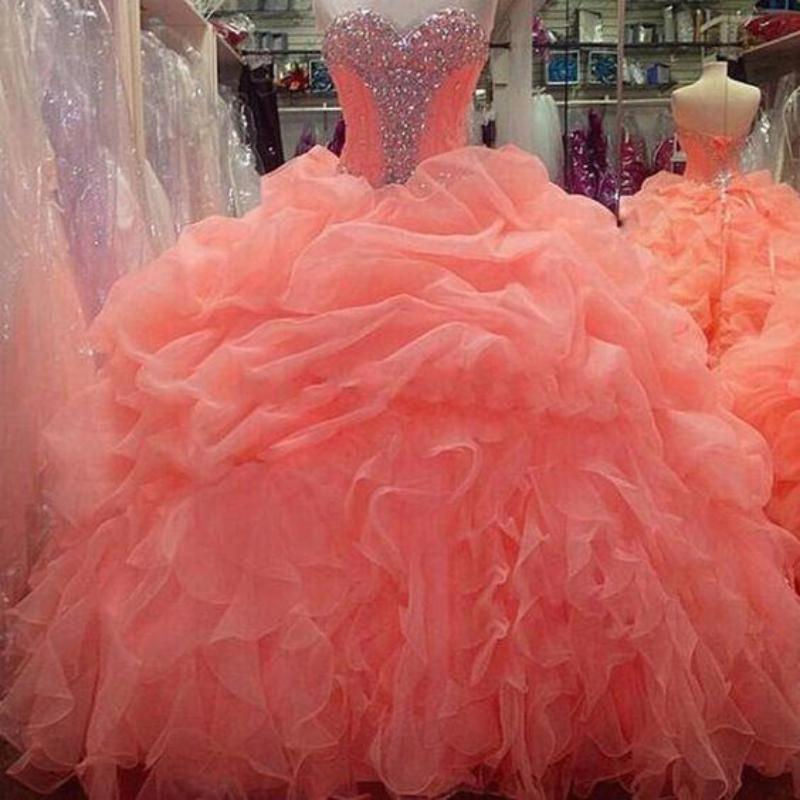 Siaoryne Ball Gown Quinceanera Dresses Organza Sweetheart Beading Prom