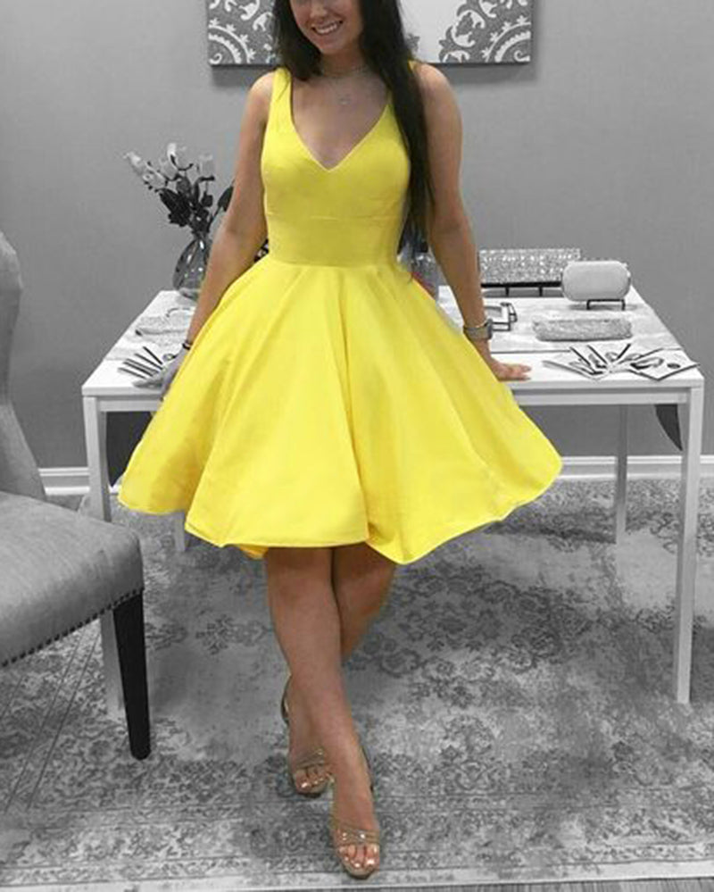 Lemon /Yellow Short Homecoming Dresses Girls Graduation Semi formal Go Siaoryne Lemon /Yellow Short Homecoming Dresses Girls Graduation Semi formal Go Siaoryne