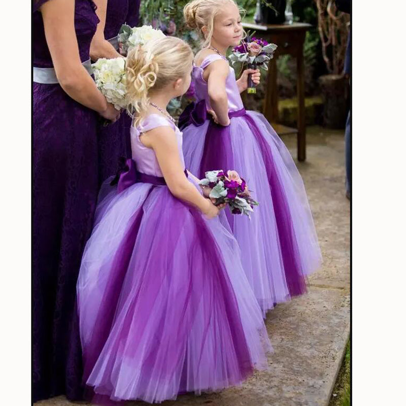 LP3379 Country Style Two Tunes Colorful Flower Girls Dress Little Girl Siaoryne LP3379 Country Style Two Tunes Colorful Flower Girls Dress Little Girl Siaoryne