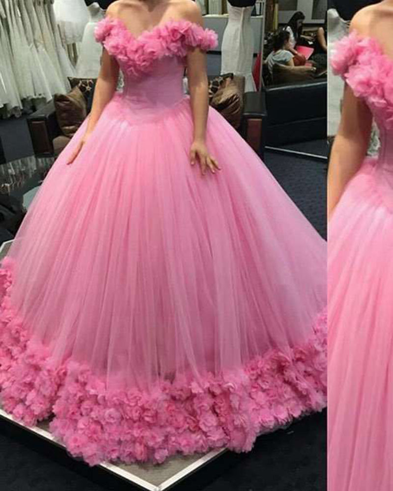 Hot Pink Wedding Gown Women Princess Flowers Cinderella Sweet Sixteen Siaoryne Hot Pink Wedding Gown Women Princess Flowers Cinderella Sweet Sixteen Siaoryne