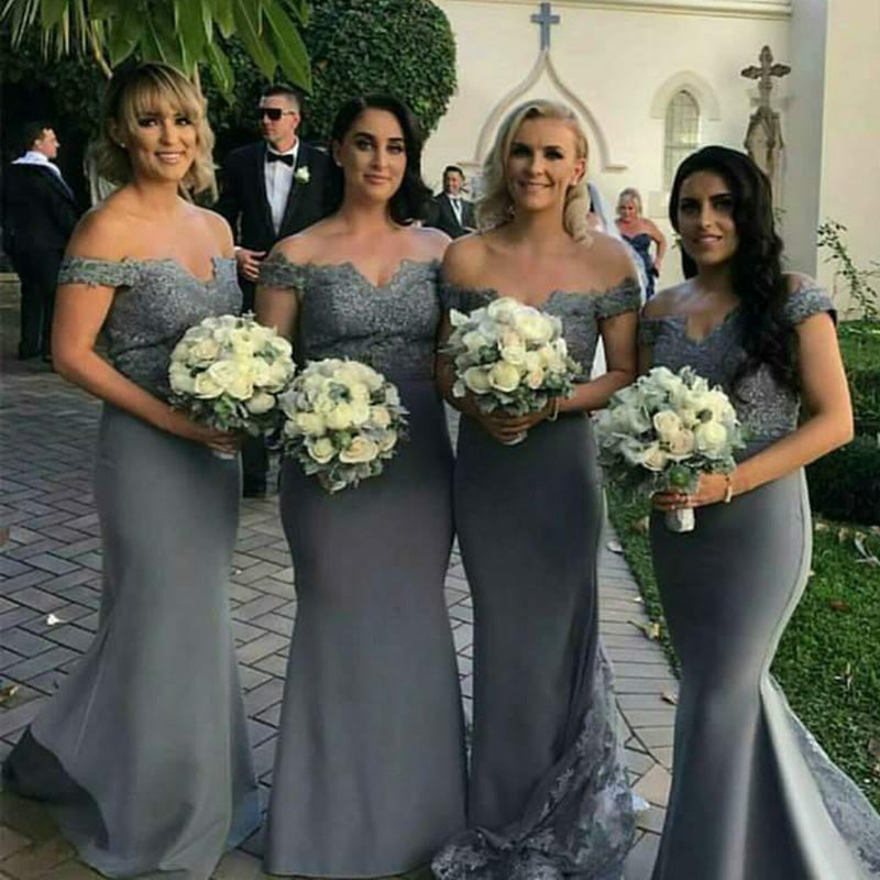 Buy Elegant Off the Shoulder Grey Bridesmaid Dresses Long Mermaid Wedding Siaoryne Buy Elegant Off the Shoulder Grey Bridesmaid Dresses Long Mermaid Wedding Siaoryne