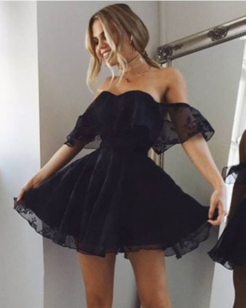SP210 Girls Short Black Lace Prom Dress Lace Homecoming Gown for Junio Siaoryne SP210 Girls Short Black Lace Prom Dress Lace Homecoming Gown for Junio Siaoryne
