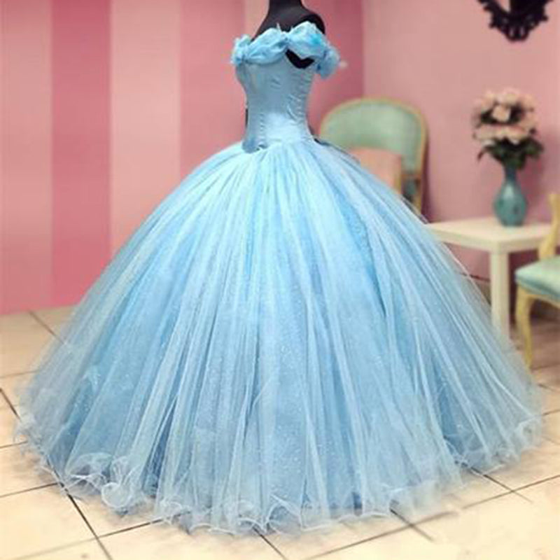 Cinderella Corset Prom Dress Ball Gown Girls Sweet 16 Debutante Gown B –  Siaoryne