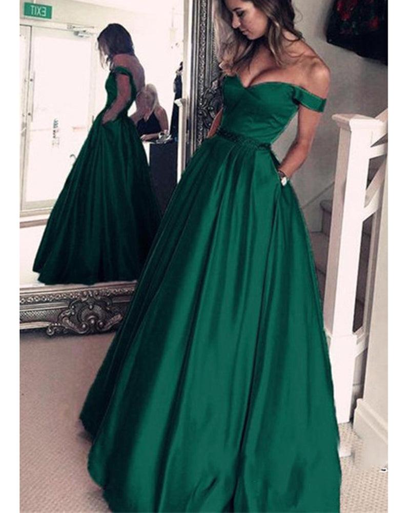 Vestido de fiesta elegante de color verde oscuro largo para niñas mayores, vestido formal para fiesta de graduación LP4411