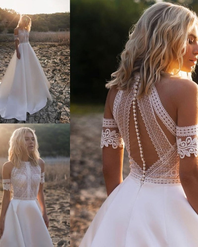 Off the shoulder hippie wedding dress top
