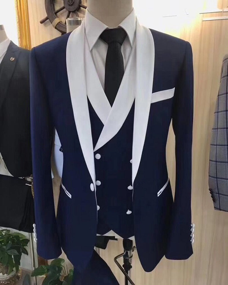 Trajes formales para hombres, esmoquin de boda para padrinos de boda, 3 piezas