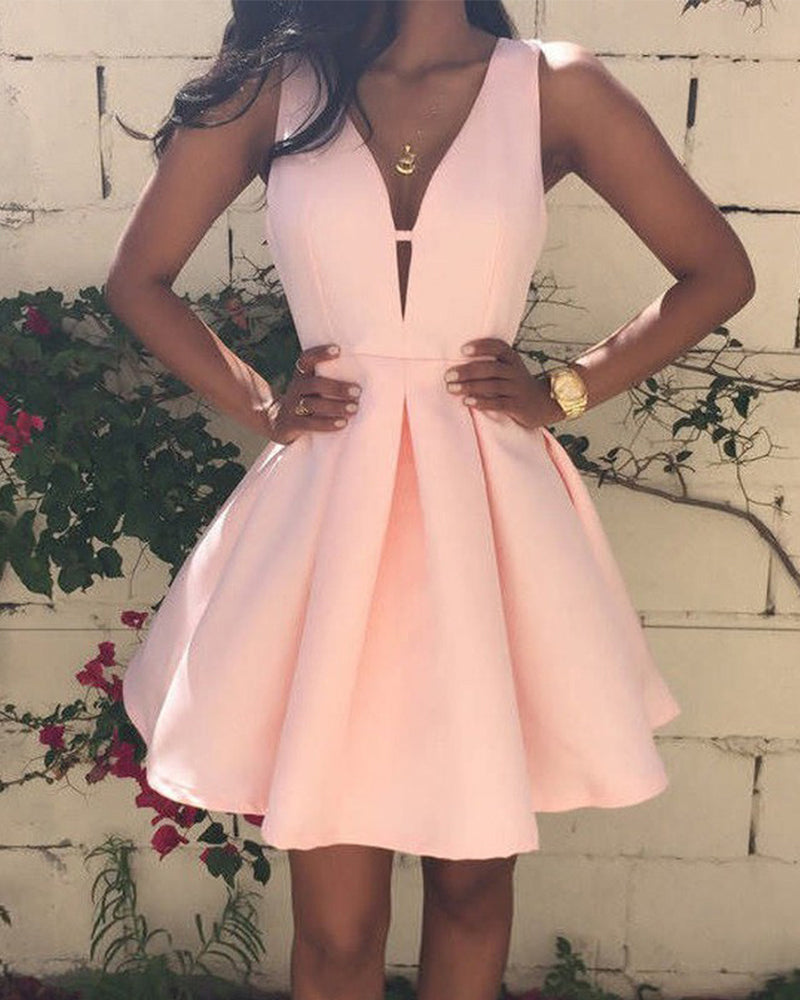 open lace back dress Beautiful A Line Sexy Blush Coral Pink Short Prom Dress Girls Short Ho –  Siaoryne
