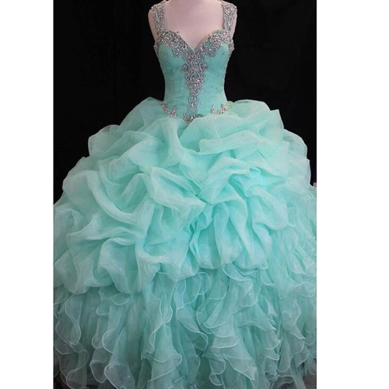 LP6956 Ball Gown Quinceanera Dress with Straps Beading Sweet 16 Dress –  Siaoryne