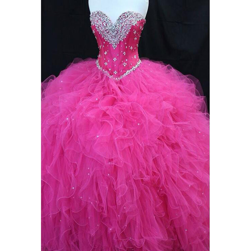 strapless open back dress Long Ball Gown Glitter Quinceanera Dress main image 0