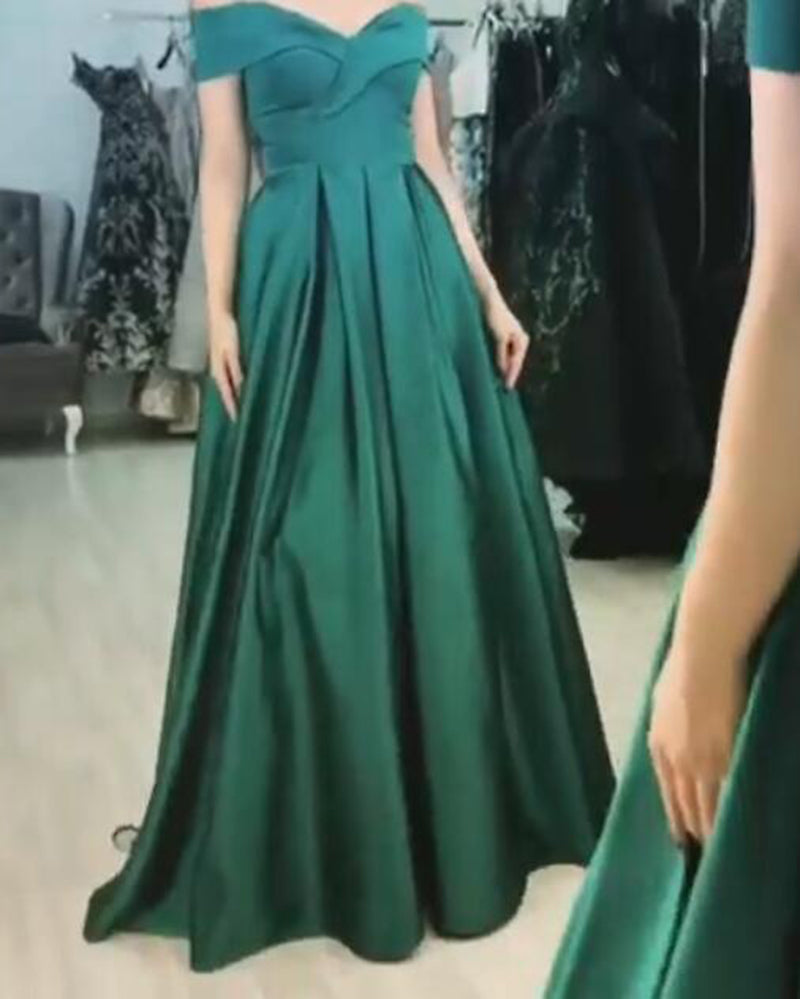 PL2744 Green Sexy Off the Shoulder Long Evening party Gown Prom Dresses Siaoryne