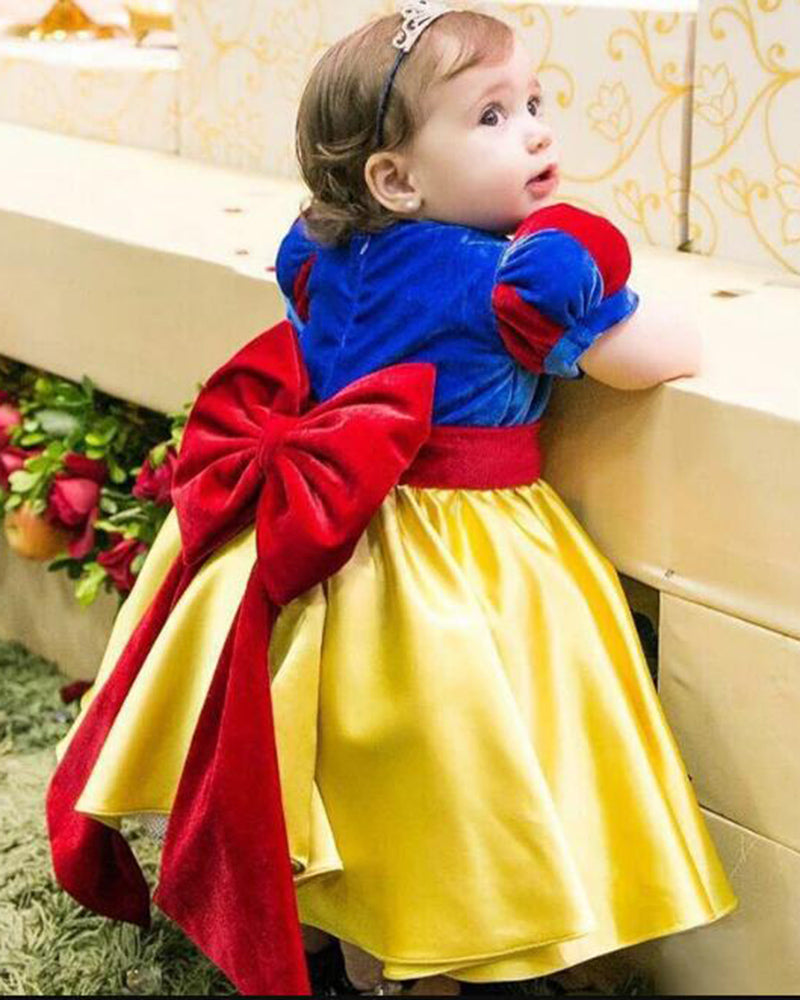 Snow White Colorful Baby Girl Dress Little Child Flower Girl Dress Ball Gown