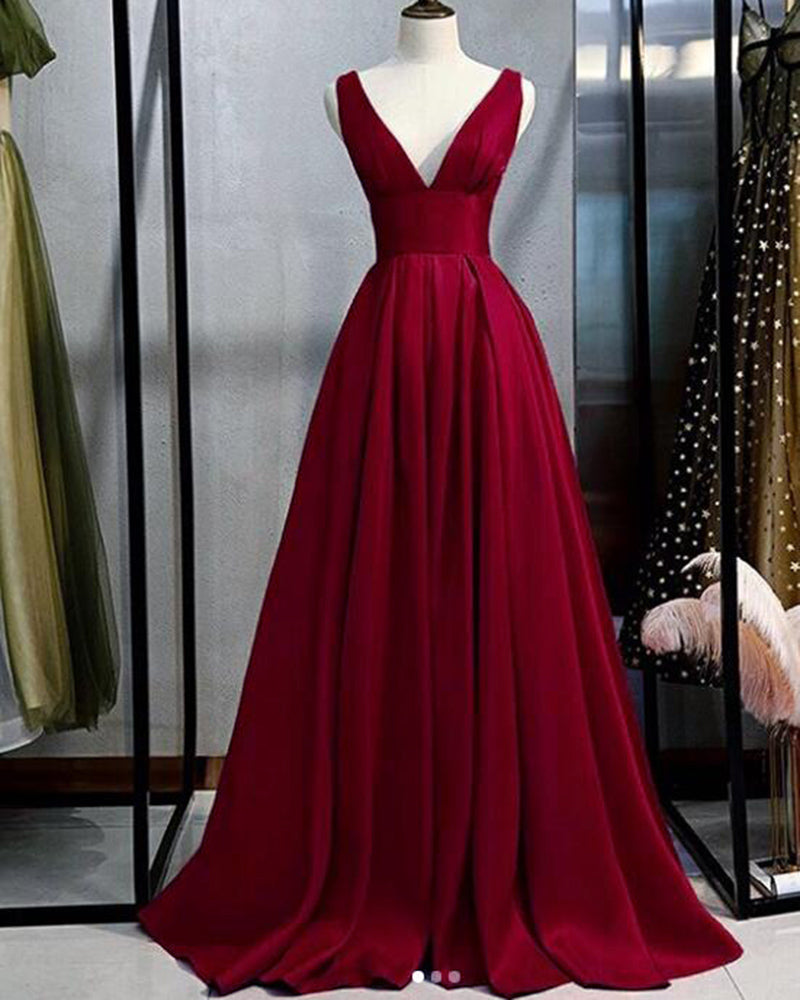 V neck Satin Pleated Wine Red Corset Women Formal Long Prom Dress Vest Siaoryne V neck Satin Pleated Wine Red Corset Women Formal Long Prom Dress Vest Siaoryne