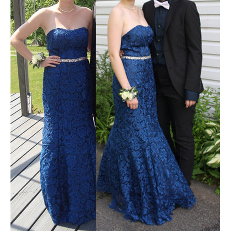 Robe de bal sirène en dentelle LP7541, robe de soirée en cœur, robe longue de soirée 2018