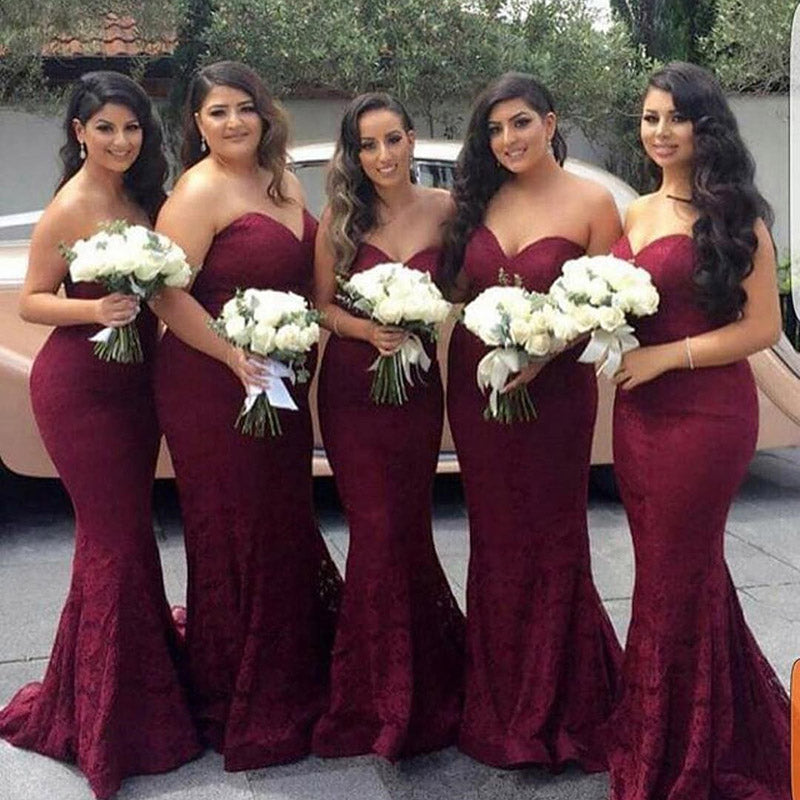 LP323 Fabulous Burgundy Bridesmaid Dress Fishtail Women Wedding Party Siaoryne LP323 Fabulous Burgundy Bridesmaid Dress Fishtail Women Wedding Party Siaoryne