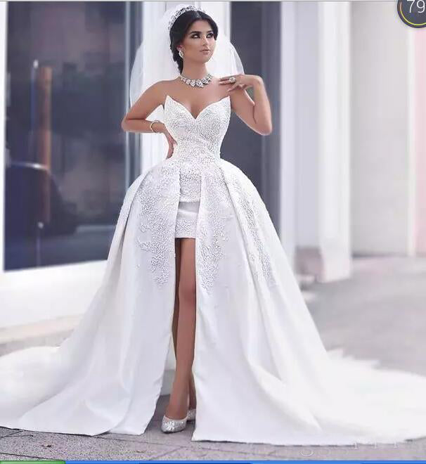 Gorgeous Sweetheart Front Short Long Back wedding Dresses,high low bri Siaoryne Gorgeous Sweetheart Front Short Long Back wedding Dresses,high low bri Siaoryne
