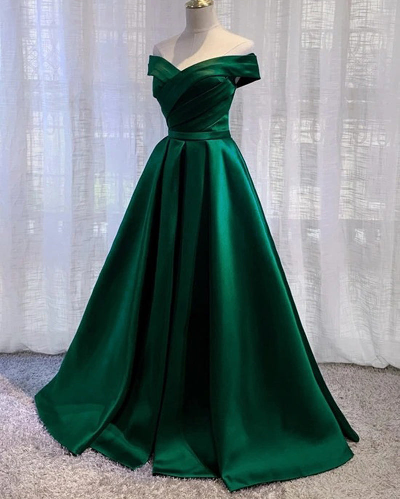 Elegant Cheap On Sale Off Shoulder A Line Satin Formal Green Prom Dres Siaoryne Elegant Cheap On Sale Off Shoulder A Line Satin Formal Green Prom Dres Siaoryne