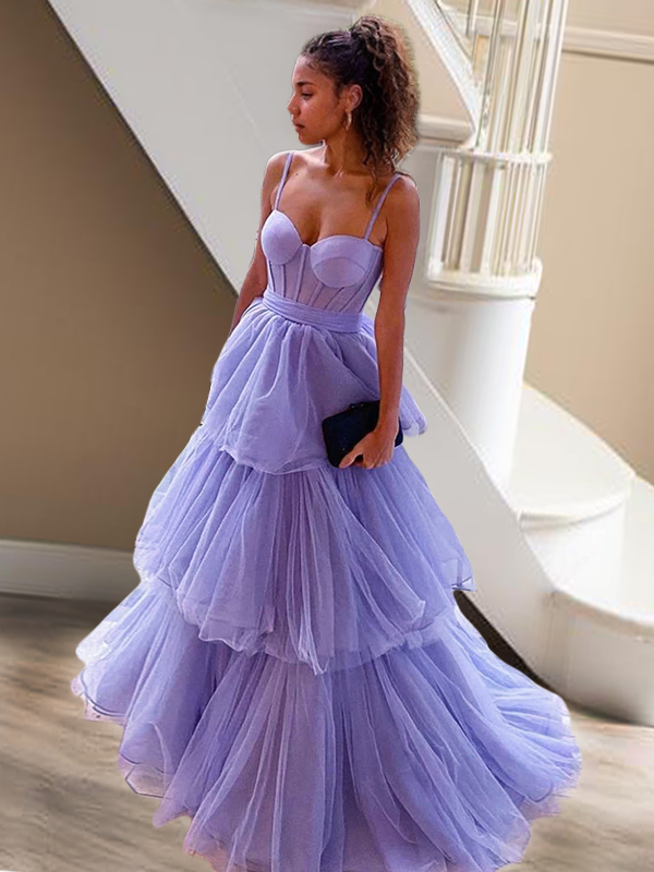 Sexy Sweetheart Tulle Layered Prom Dress Corset Gown PL5102