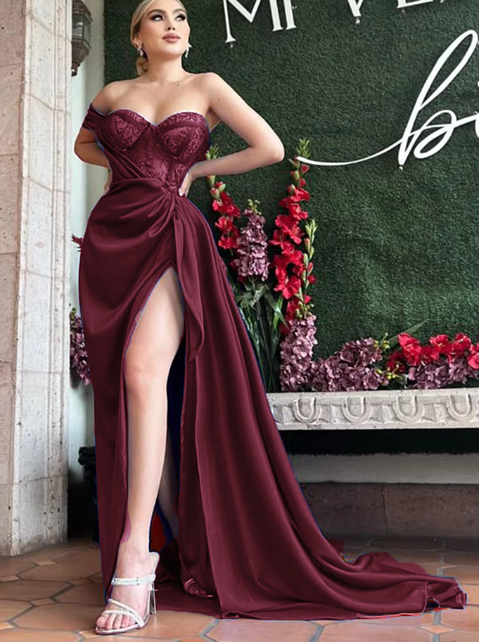 burgundy dress
