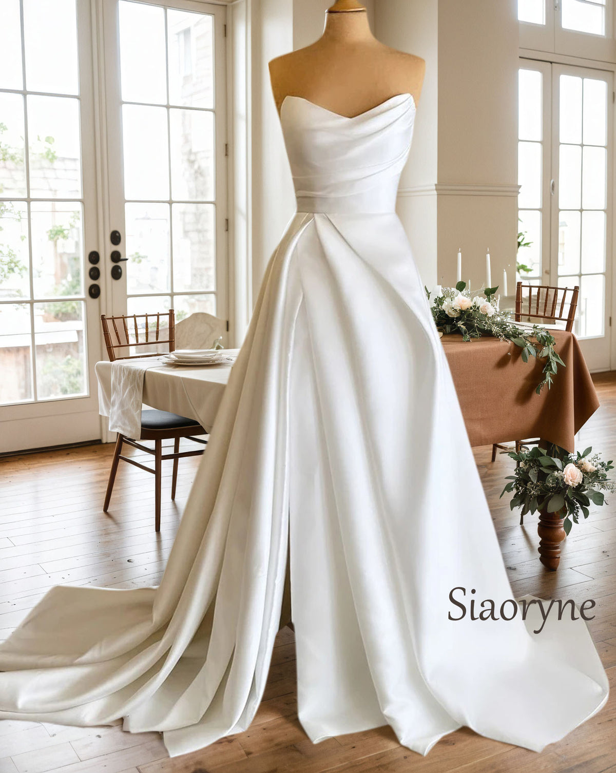 Elegant A Line Satin Sweetheart 2026 Wedding Gown For Women  Robe De Mariee Customized WD1117