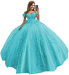 Women's Off Shoulder Pink Quinceanera Dresses 3D Flower Puffy Ball Gown Lace Beaded Prom Dresses for Sweet 15