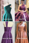 Elegant one Shoulder Dark Teal Green Evening Dress Bodice Vintage Formal Gown Vestido De Festa Prom Dress  PL21231