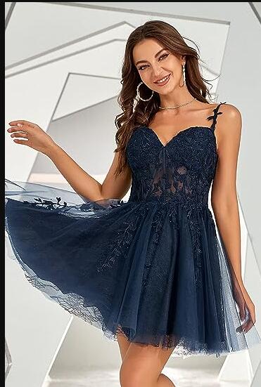 Sage Green Short Prom Dress,2023 Lace Hoco Dress for Girls SP2394