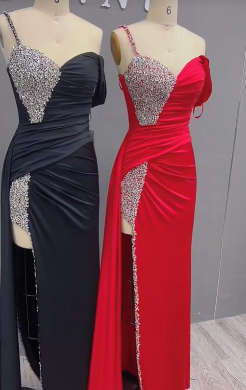 Sexy Split Long Prom Party Dress 2024 Fitted Gown PL2418