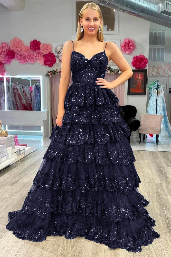 Black Lace Long Prom Party Dress Formal Evening Gown 2024 PS2424