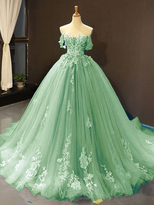 Lavender Ball Gown Prom Dress Off the Shoulder Sweet  16 Quinceanera Gown PL11228