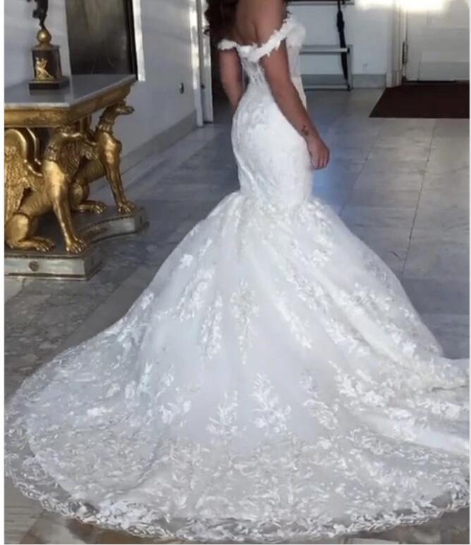 Fashion New Women Wedding Gown Mermaid Style Lace Bridal Dresses Mariee De Robe 2020 WD0509