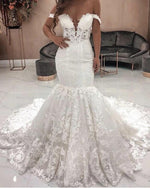 Fashion New Women Wedding Gown Mermaid Style Lace Bridal Dresses Mariee De Robe 2020 WD0509