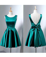 Cute Teal Junior Blue Short Prom Gown  Scoop Neck Gilrs Short Homecoming Dress with Bow Sash SP0430