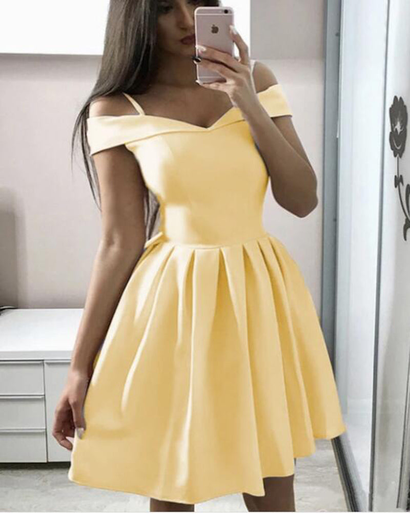 Yellow /White Short Graduation Prom Dresses Homecoming Gowns SP0515