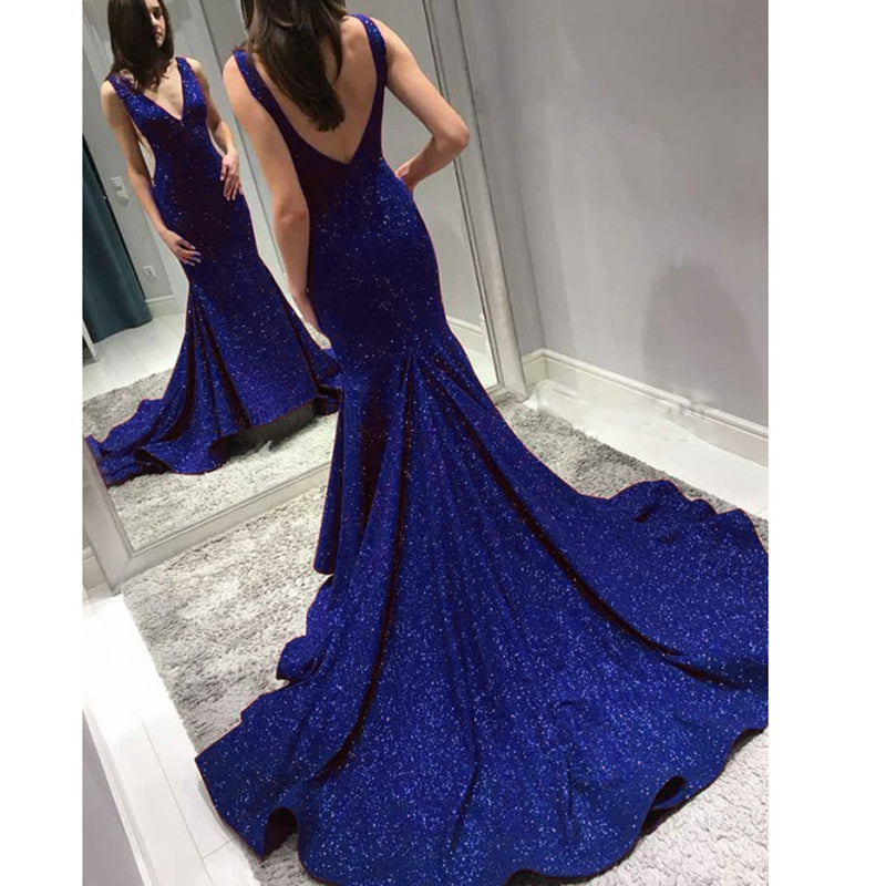 Shinning Teal /Royal Blue 2018 Formal Dresses Women Formal Wear Prom Dresses Long Vestido De Festa
