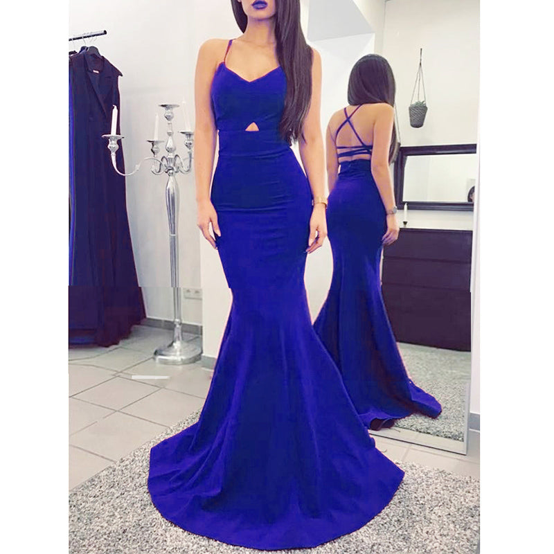 Sexy Burgundy Vestido de Festa Jersey Fitted Women Party Evening Gown Long Prom Dress with Straps