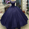 Glitter Lace Appliqued Turquoise Formal Evening Ball Gown Debutante Gown with Short Sleeves