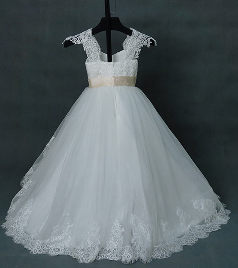 Cute Lace Flower Girls Dresses for Weddings,Ball Gown Little Girls Formal Wear FG0721