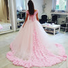 WD2547  Flowers Pink Wedding Dresses Cinderella Bridal Gowns,Beautiful Quinceanera Dresses for Sweet 16