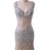 Sparkle Champagne Heavy Beaded Rhinestone Mermaid Prom Dress Girls Pageant Evening Gown