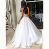 Sexy Backless Spaghetti Straps Ball Gown Wedding dresses White Bridal Gown 2018