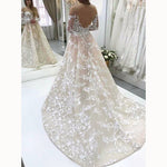 Champagne /Ivory Lace Vintage Wedding Gown Long Sleeve Bridal Dresses 2020 abiti da sposa