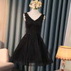 Classic Black Short Prom Dress Lace Homecoming Dresses 2020 Short Semi Formal Gowns SP4458