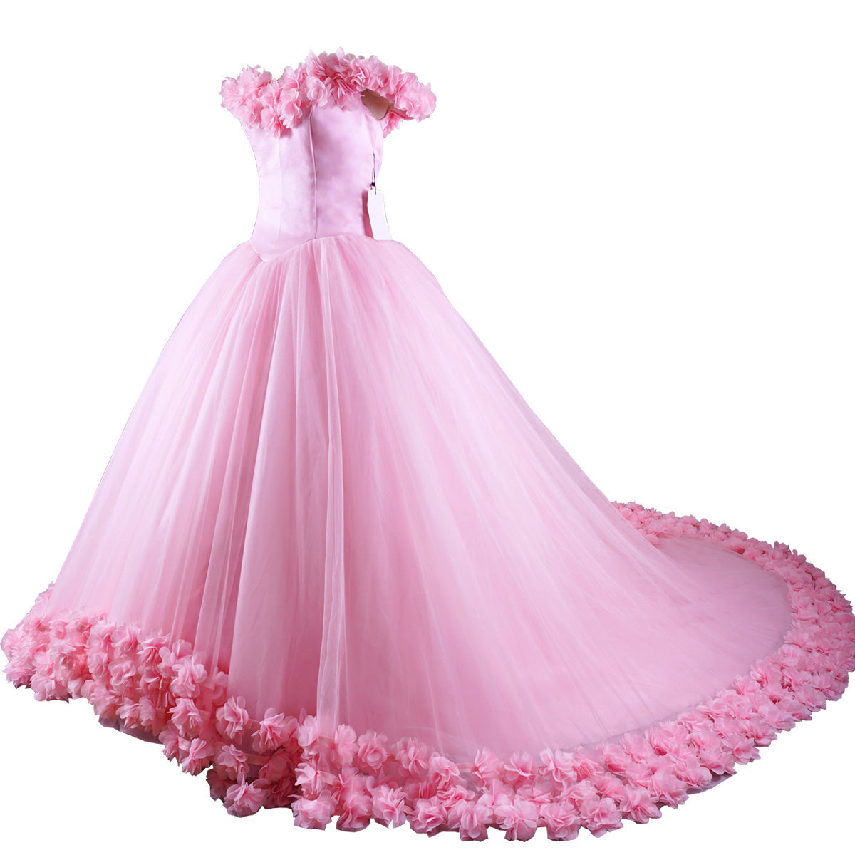 Siaoryne Wd0916 Pink Flowers Wedding Dress,Ball Gowns Bridal Dress Princess,Prom Dress,Quinceanera Dresses