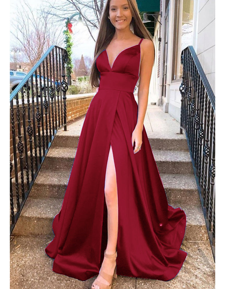 Hot Pink Long Prom Dress 2020 Senior Girls Graduation with Straps Formal Wear outlet LP1132